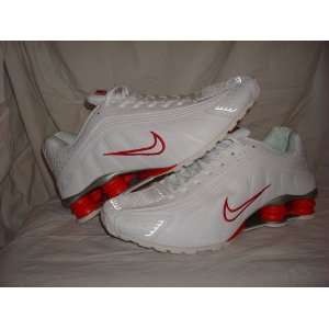 Nike Shox R4 White/Red/Grey Men Size 10:  Sports & Outdoors