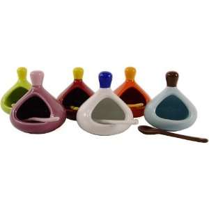   salt cellars, set of 6 assorted colors, French: Kitchen & Dining