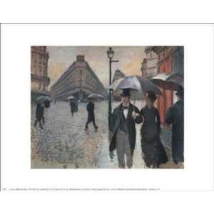 Paris, a Rainy Day, 1877 by Gustave Caillebotte 14x11  