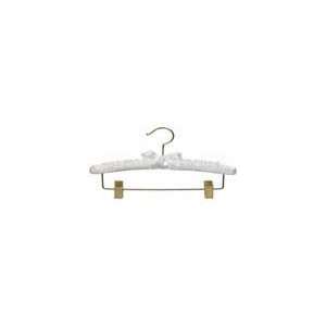  White Satin Padded Hangers with Brass Hardware No Notches 