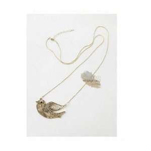  Vintage retro Gold Bird Pendant Necklace Jewelry