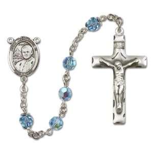  Pope John Paul II Aqua Rosary Jewelry