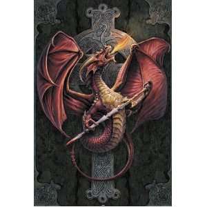 HUGE LAMINATED / ENCAPSULATED Celtic dragon POSTER measures 36 x 24 
