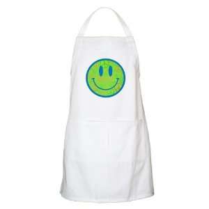    Apron White Smiley Face With Peace Symbols 