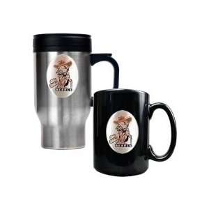 Mississippi Rebels Logo Travel Mug and Ceramic Mug Set:  