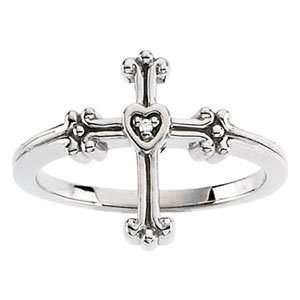  14KW Gold Chastity Ring with Diamond/14kt white gold 