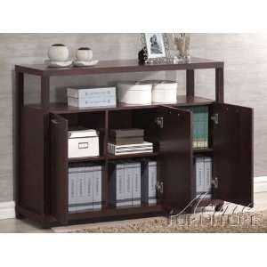   : Home Office Cabinet with Doors in Chocolate Finish: Home & Kitchen