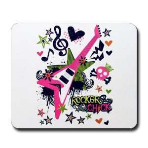  Mousepad (Mouse Pad) Rocker Chick   Pink Guitar Heart and 