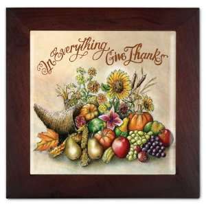  Give Thanks   Thanksgiving Trivet and Wall Decoration 