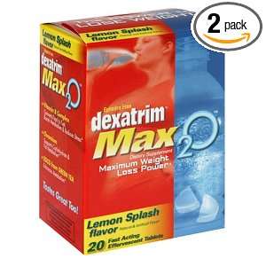  Dexatrim Max 2O, Lemon Splash Flavor, Effervescent Tablets 