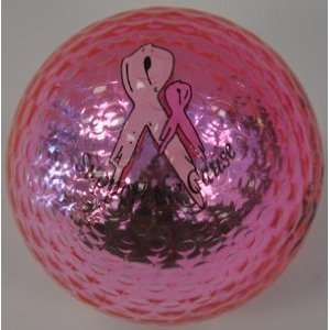  Pink Ribbon Metallic Golf Balls (Sleeve of 3)