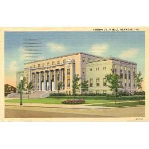   Vintage Postcard Hammond City Hall   Hammond Indiana 