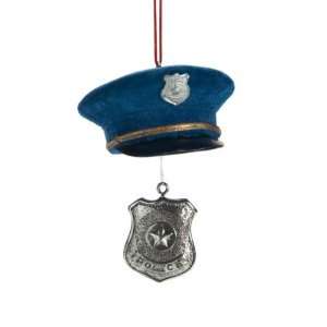  Police Hat with Badge Christmas Ornament Sports 