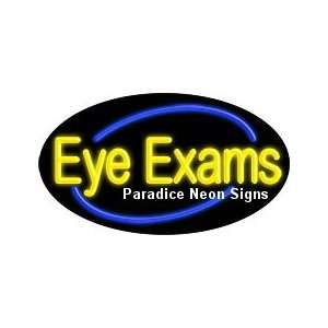  Flashing Eye Exams Neon Sign (Blue Oval) Sports 