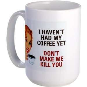  Dark Coffee Humor Large Mug by  