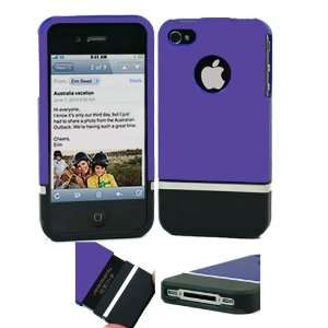  Top Bottom Purple Black Hard Case for Apple iPhone 4S and iPhone 