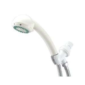  White Adjustable 3 Function Showerhead w/ Stainless Steel 