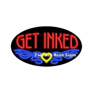  Flashing Get Inked Neon Sign (Oval): Sports & Outdoors