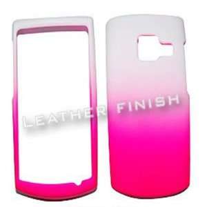 Nokia X2 Leather Finish Two Tone, White and Hot Pink Hard Case/Cover 