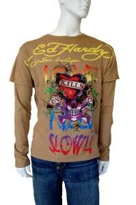 Ed Hardy Mens T Shirt Love Kills Slowly SLV T Lg NWT  