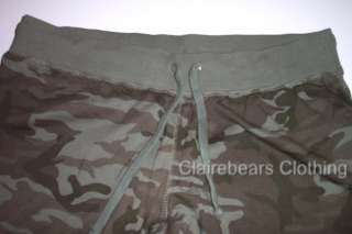 LADIES CAMOUFLAGE CAMO 3/4 TRACK PANTS STRETCH NEW  