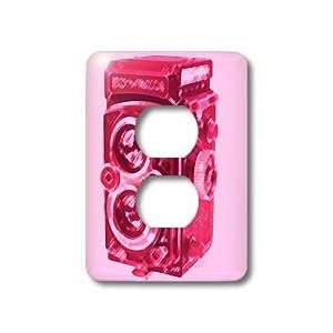   Twin Lens reflex TLR pink camera   Light Switch Covers   2 plug outlet