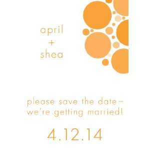    Tangerine Circle Bursts Save the Date Magnets