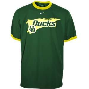  Nike Oregon Ducks Green Pennant Ringer T shirt Sports 