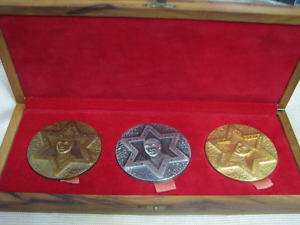 Eliyahu Golomb HAGANAH Founder Set of Medals in Olive Wood Box ISRAEL 