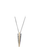 Elizabeth and James   Feather Long Drop Pendant with Sapphire