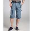 ray jeans denim blue cotton belted drawstring cargo long shorts