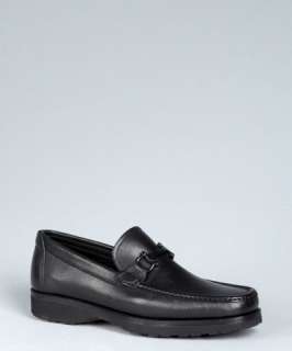 Salvatore Ferragamo black leather Gondry gancini loafers