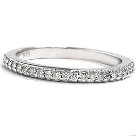   Diamond Wedding Ring 14K White Gold Half Eternity SZ (4 10)  