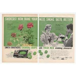  1958 Smith Brothers Medicated Smokers Drops 2 Page Print 