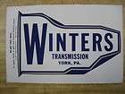 1960s/1970s WINTERS Transmission/Performance Decal/Sticker Vintage 