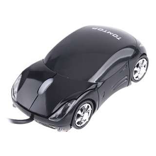 Black Cool Car Shape Mini Wired 3D Optical USB Mouse  