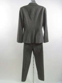 ZION NEW YORK Green Wool Striped Blazer Pants Suit Sz 8  