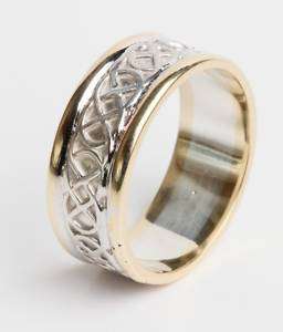 Ladies 14k Gold Irish Made Celtic Wedding Band Ring  