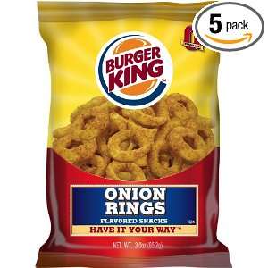 Burger King Onion Rings, 3 Ounce (Pack of 5)  Grocery 