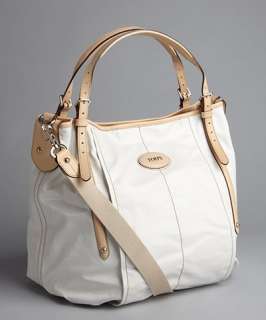 Tods white coated canvas G bag convertible tote