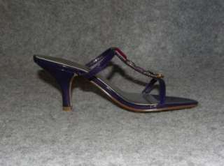 NEW DELICIOUS Womens Purple Patent Rhinestone T Strap Sandal Heel Shoe 