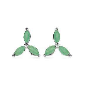    0.60 Carat Genuine Emerald Sterling Silver Earrings: Jewelry