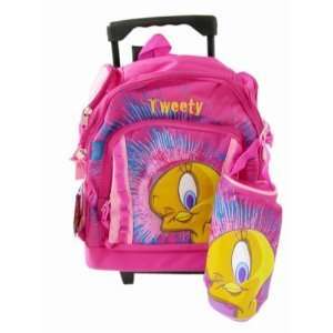 Warner Bros Tweety Kids Luggage   Pink Children Wheeled Back Pack