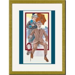   : Gold Framed/Matted Print 17x23, Well Dressed Couple: Home & Kitchen