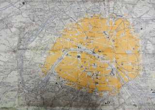 ORIGINAL WW2 VINTAGE MICHELIN MAP of PARIS FRANCE  