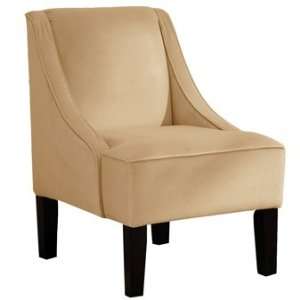   Upholstered Swoop Arm Chair in Velvet Buckwheat