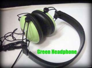 New Stereo green headphone for ipod NANO PSP NDS  PC  