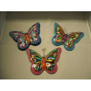   : Set of 3 Mexico Butterfly Pottery Wall Hanging New: Everything Else