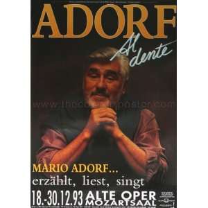  Mario Adorf Al Dente 1993   CONCERT POSTER from GERMANY 