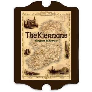    Vintage Personalized Irish Map Family Pub Sign: Home & Kitchen